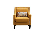 Accent armchair living room chair, yellow linen by La Spezia additional picture 4