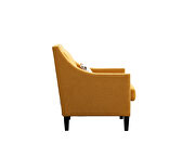 Accent armchair living room chair, yellow linen additional photo 5 of 13