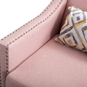 Accent armchair living room chair, pink linen additional photo 3 of 14