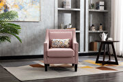 Accent armchair living room chair, pink linen additional photo 4 of 14