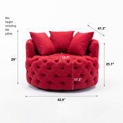 Red modern swivel accent chair barrel chair for hotel living room by La Spezia additional picture 12