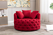 Red modern swivel accent chair barrel chair for hotel living room by La Spezia additional picture 3