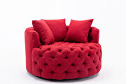Red modern swivel accent chair barrel chair for hotel living room by La Spezia additional picture 4