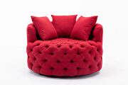 Red modern swivel accent chair barrel chair for hotel living room by La Spezia additional picture 8