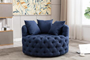 Navy modern swivel accent chair barrel chair for hotel living room by La Spezia additional picture 3
