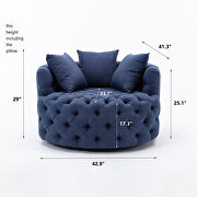 Navy modern swivel accent chair barrel chair for hotel living room by La Spezia additional picture 9