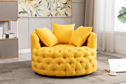 Yellow modern swivel accent chair barrel chair for hotel living room additional photo 5 of 9
