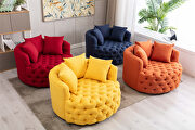 Yellow modern swivel accent chair barrel chair for hotel living room by La Spezia additional picture 6