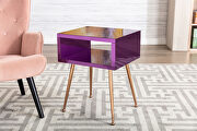 Mirror nightstand, end/ side table in purple finish by La Spezia additional picture 2