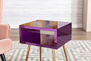 Mirror nightstand, end/ side table in purple finish by La Spezia additional picture 13