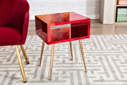 Mirror nightstand, end/ side table in wire red finish by La Spezia additional picture 2
