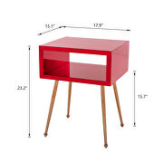 Mirror nightstand, end/ side table in wire red finish by La Spezia additional picture 15
