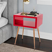 Mirror nightstand, end/ side table in wire red finish by La Spezia additional picture 17