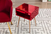 Mirror nightstand, end/ side table in wire red finish by La Spezia additional picture 7