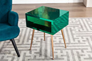 Mirror nightstand, end/ side table in green finish by La Spezia additional picture 13