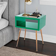 Mirror nightstand, end/ side table in green finish by La Spezia additional picture 16