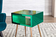 Mirror nightstand, end/ side table in green finish by La Spezia additional picture 7