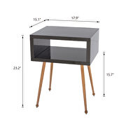 Mirror nightstand, end/ side table in black finish by La Spezia additional picture 2