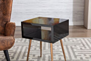 Mirror nightstand, end/ side table in black finish by La Spezia additional picture 12