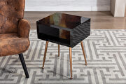 Mirror nightstand, end/ side table in black finish by La Spezia additional picture 14