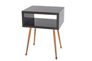 Mirror nightstand, end/ side table in black finish by La Spezia additional picture 4