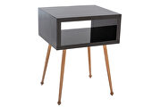 Mirror nightstand, end/ side table in black finish by La Spezia additional picture 5
