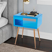 Mirror nightstand, end/ side table in light blue finish by La Spezia additional picture 14