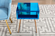 Mirror nightstand, end/ side table in light blue finish by La Spezia additional picture 3