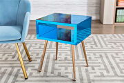 Mirror nightstand, end/ side table in light blue finish by La Spezia additional picture 4