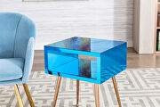 Mirror nightstand, end/ side table in light blue finish by La Spezia additional picture 6