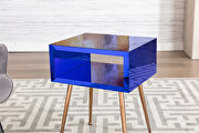 Mirror nightstand, end/ side table in navy finish by La Spezia additional picture 12