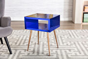 Mirror nightstand, end/ side table in navy finish by La Spezia additional picture 5