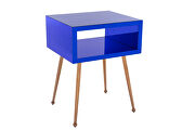 Mirror nightstand, end/ side table in navy finish by La Spezia additional picture 8