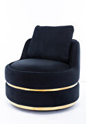 Black velvet swivel accent barrel chair by La Spezia additional picture 2