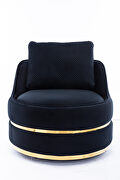 Black velvet swivel accent barrel chair by La Spezia additional picture 12