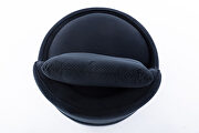 Black velvet swivel accent barrel chair by La Spezia additional picture 13