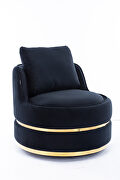 Black velvet swivel accent barrel chair by La Spezia additional picture 14