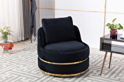 Black velvet swivel accent barrel chair by La Spezia additional picture 15
