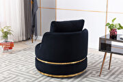Black velvet swivel accent barrel chair by La Spezia additional picture 16