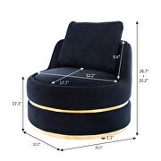Black velvet swivel accent barrel chair by La Spezia additional picture 17
