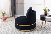 Black velvet swivel accent barrel chair by La Spezia additional picture 3