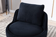 Black velvet swivel accent barrel chair by La Spezia additional picture 4