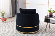 Black velvet swivel accent barrel chair by La Spezia additional picture 7