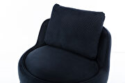 Black velvet swivel accent barrel chair by La Spezia additional picture 10