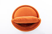 Orange velvet swivel accent barrel chair by La Spezia additional picture 2