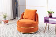 Orange velvet swivel accent barrel chair by La Spezia additional picture 12