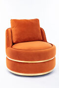 Orange velvet swivel accent barrel chair by La Spezia additional picture 13