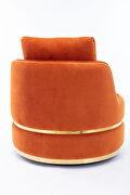 Orange velvet swivel accent barrel chair by La Spezia additional picture 14