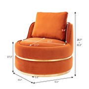 Orange velvet swivel accent barrel chair by La Spezia additional picture 17