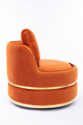 Orange velvet swivel accent barrel chair additional photo 5 of 16